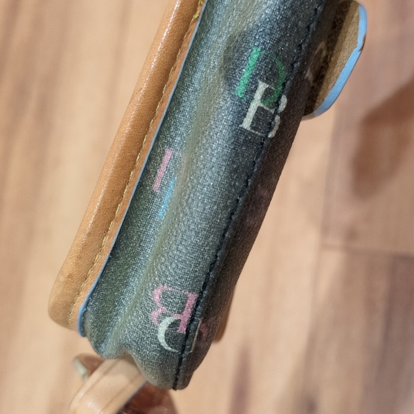 Dooney & Bourke Vintage Black Rainbow Signaturw Monogram Clutch Wallet CALLOUTS - Picture 4 of 14